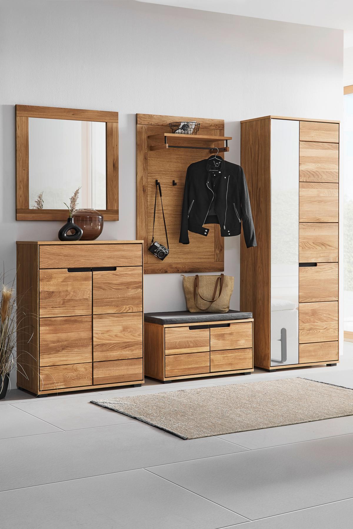Skříň na odev LOLA dub masiv - divoký dub/černá, Lifestyle, kov/dřevo (70/196/40cm) - ecoTree