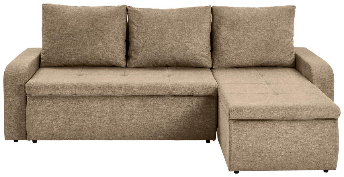 Ecksofa Larisa Braun S: 235x158 cm - Schwarz/Braun, KONVENTIONELL, Textil (235/158cm) - P & B