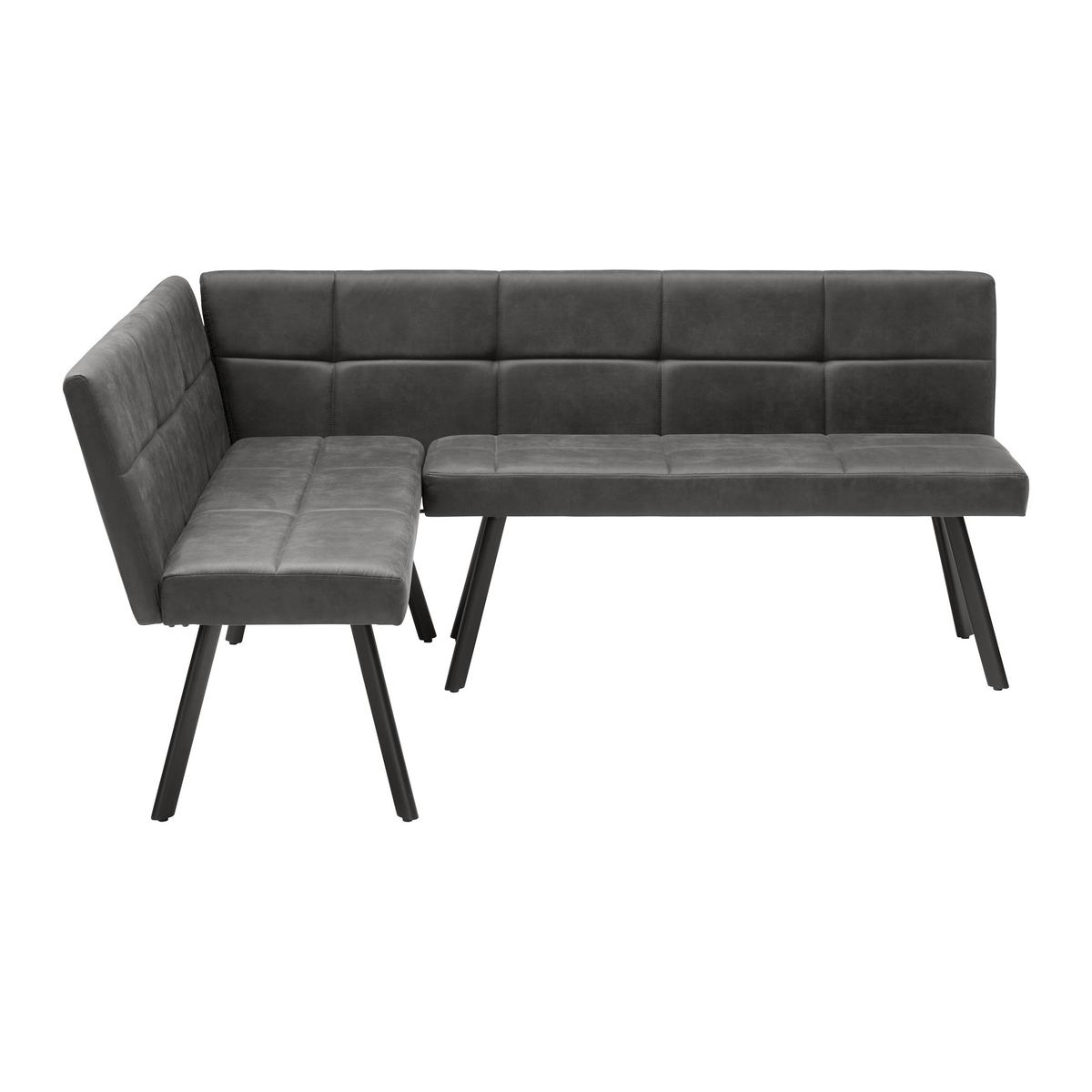 Rohová lavice COOPER - šedá/černá, Moderní, kov/textil (150/85/190cm) - Mömax