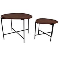 Couchtischset Lisse Braun, 65 Cm - Schwarz/Braun, MODERN, Holz/Metall (65/58/45cm) - MID.YOU