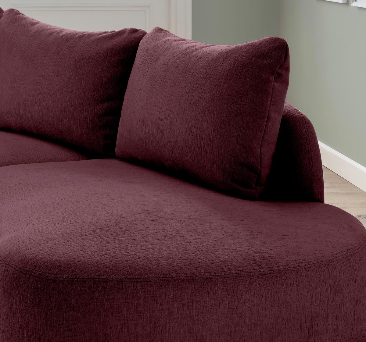 Ecksofa Doppo, Bordeaux S: 139x250 cm - Bordeaux/Schwarz, MODERN, Textil (139/250cm) - Livetastic