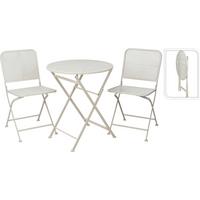 Balkonmöbel Set Aus Metall - Weiß, Basics, Metall (136/41/78cm)