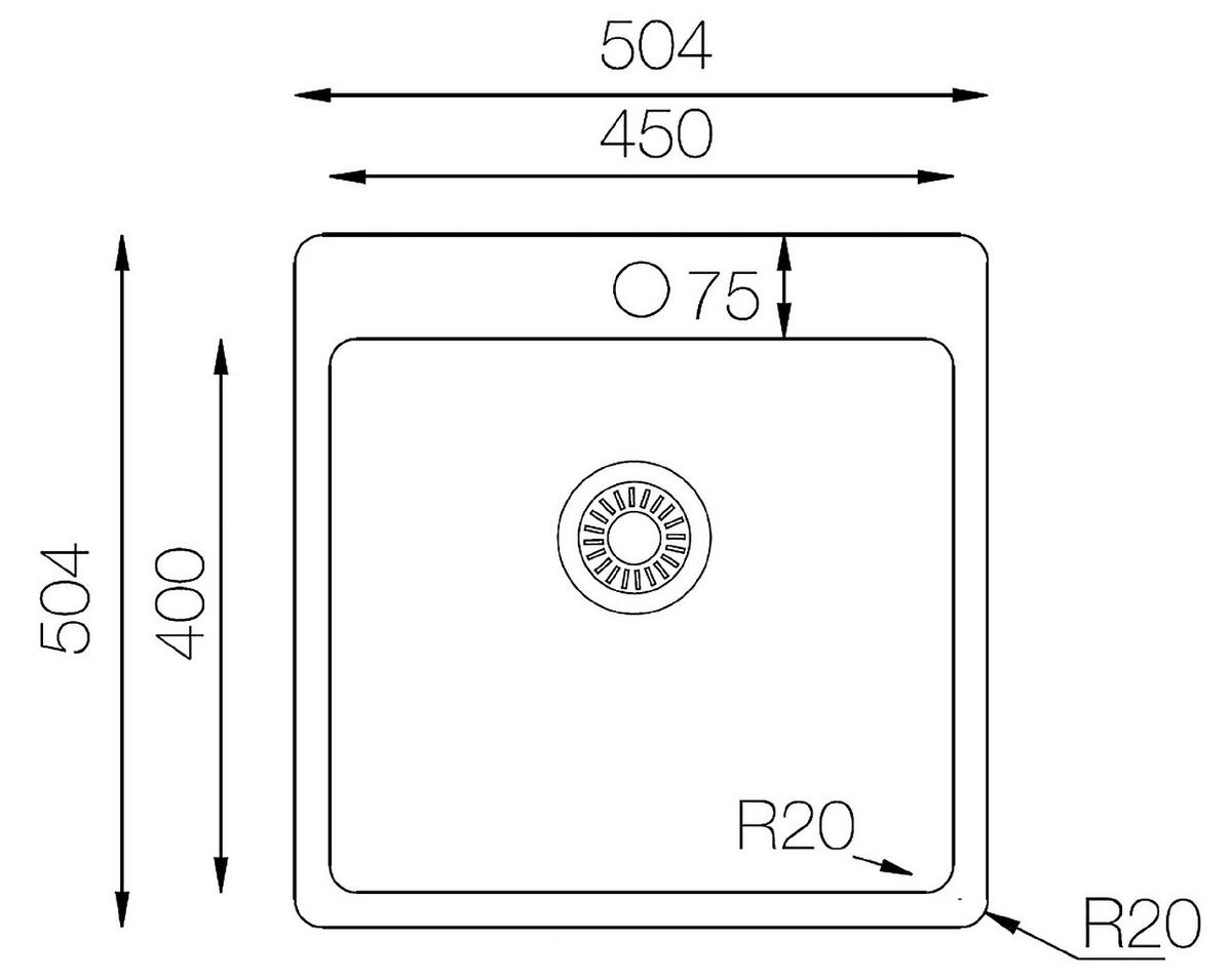 Spüle Respekta Inox Edelstahl Bxt: 50x50 cm - Edelstahlfarben, Trend, Metall (50/22,8/50cm) - Respekta