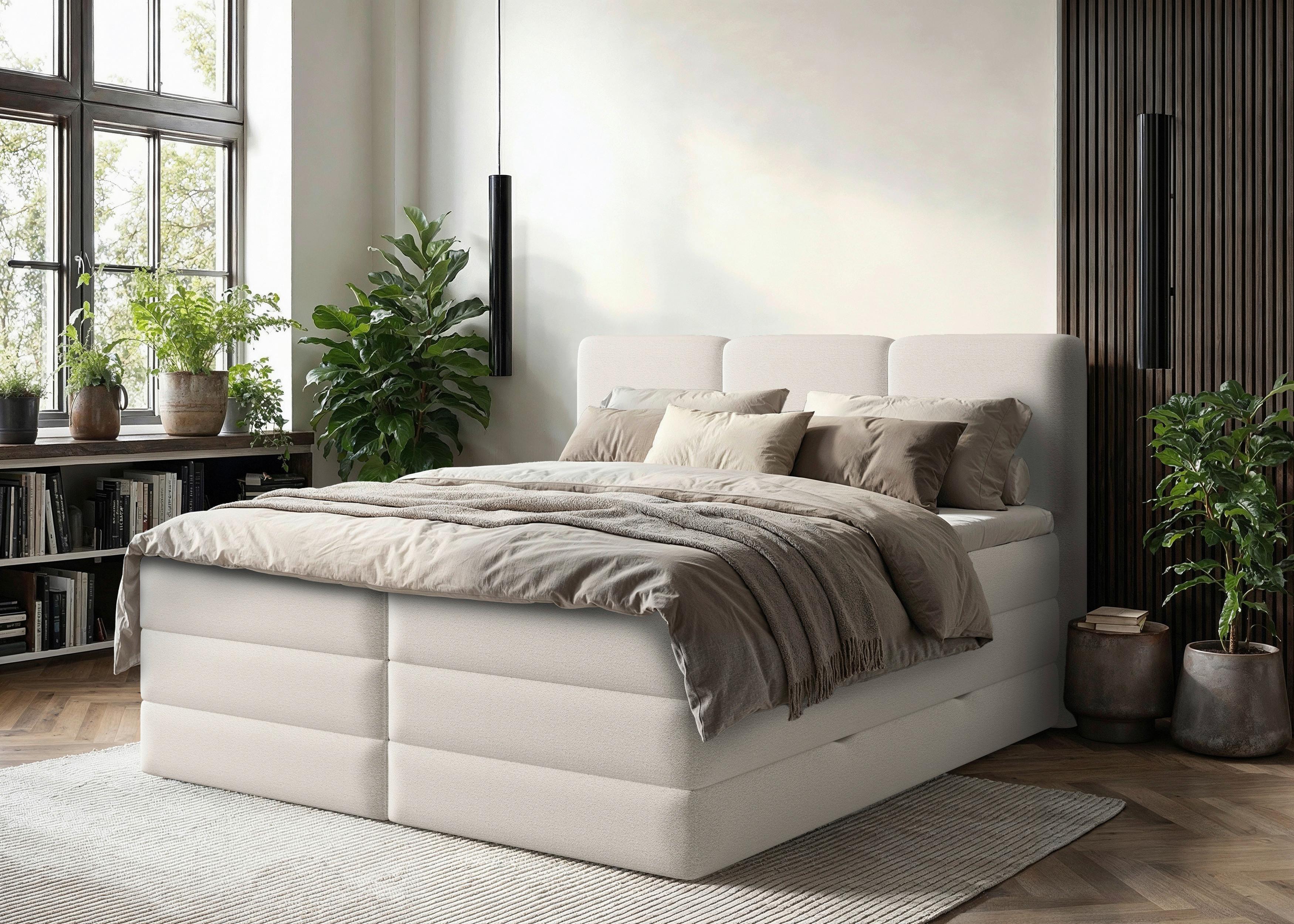 Boxspringbett mit Topper & Bettkasten 160x200 Castel K