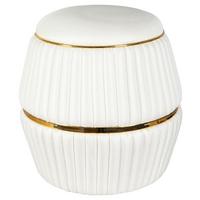 Hocker Doric 245 Beige/goldfarben D: 51,5 Cm - Beige/Goldfarben, Design, Textil (51,5/53cm) - Kayoom