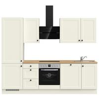 Kuchynská linka 270 cm, biela/dekor dub Sierra - čierna/biela, Modern, kov/kompozitné drevo (270cm) - Nobilia