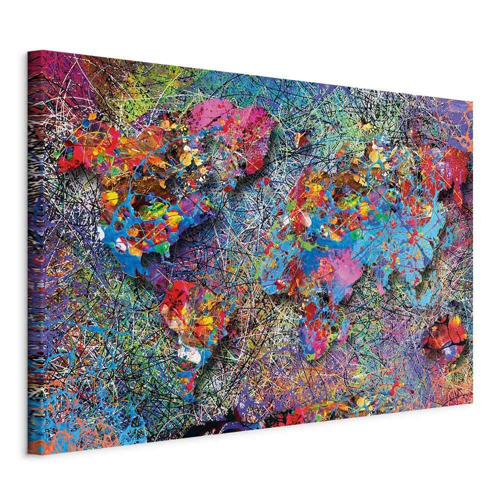 Leinwandbild Blau Flieder B: 120 cm - Blau/Flieder, Basics, Holz/Textil (120/80cm) - artgeist