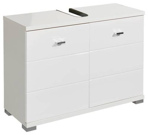 Waschbeckenunterschrank Pool B: 80 Cm Weiß Stehend