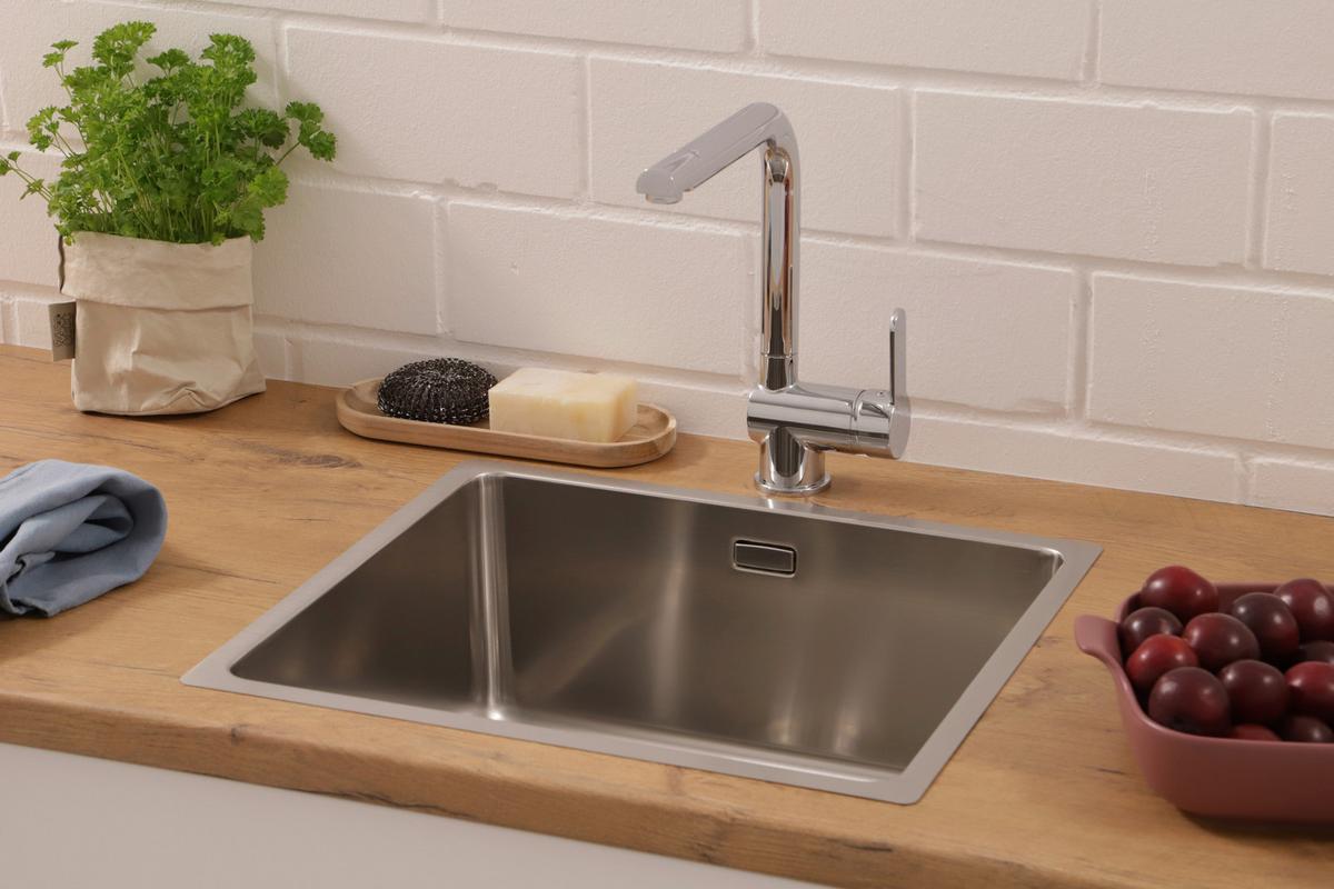 Spüle Respekta Inox Edelstahl Bxt: 49x44 Cm - Edelstahlfarben, Trend, Metall (49/22,5/44cm) - Respekta