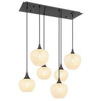 HÄNGELEUCHTE Exkl. 6xE27 40W - Klar/Schwarz, KONVENTIONELL, Glas/Metall (86/42/120cm) - Globo