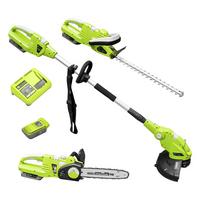 Gartengeräteset ZI-GPS40V 5-teilig Akku - Schwarz/Grün, MODERN, Metall - Zipper