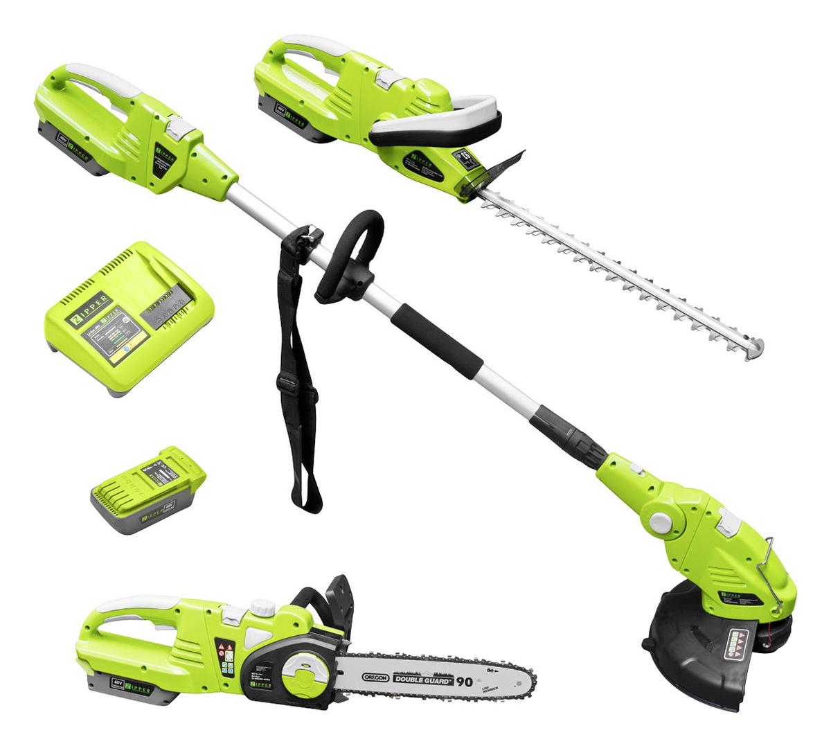 Gartengeräteset ZI-GPS40V 5-teilig Akku - Schwarz/Grün, MODERN, Metall - Zipper