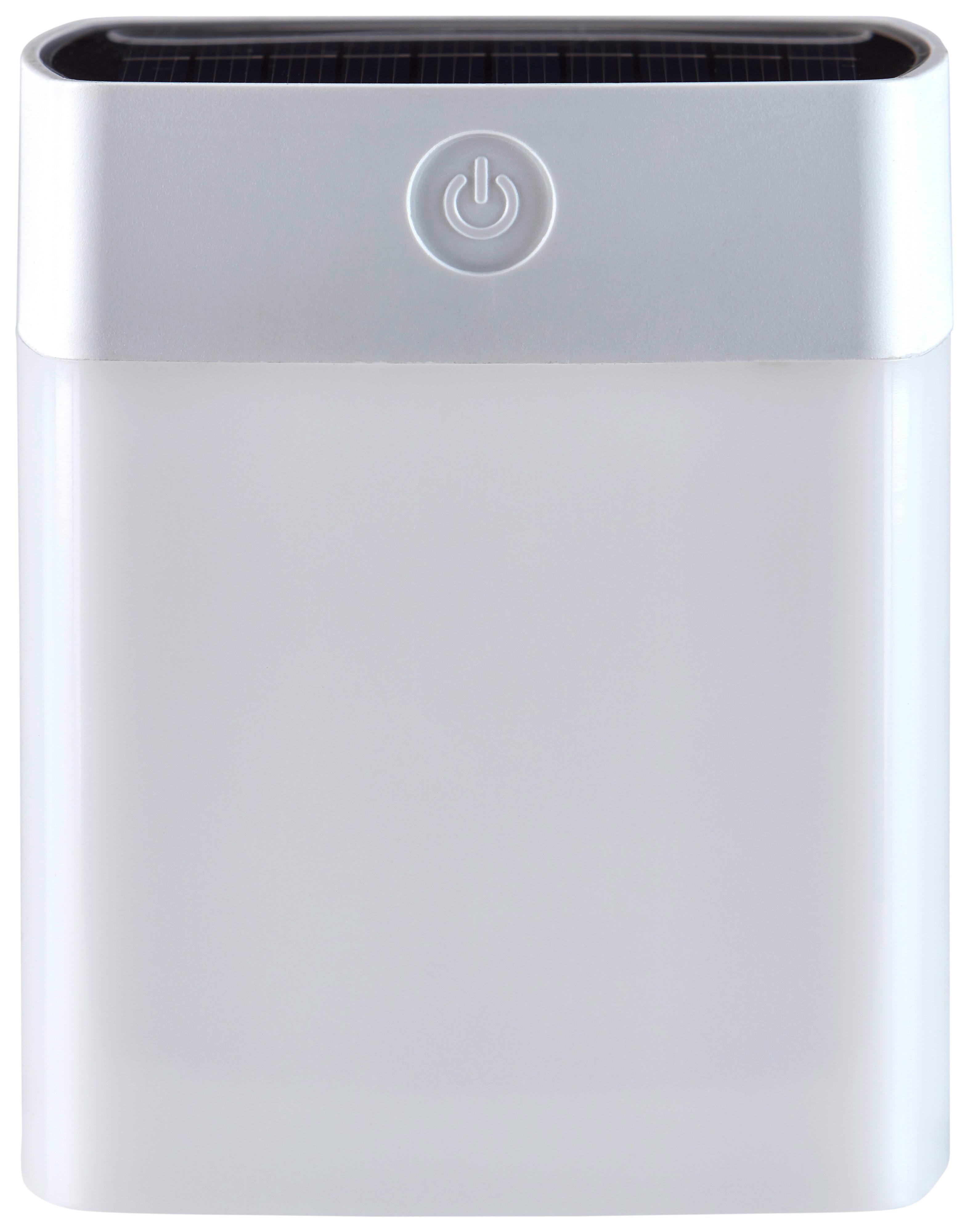 Solarleuchte Eckig Aenne 3xled Warmweiß H: 11cm - Weiß, KONVENTIONELL, Kunststoff (9/9/11cm) - Homezone