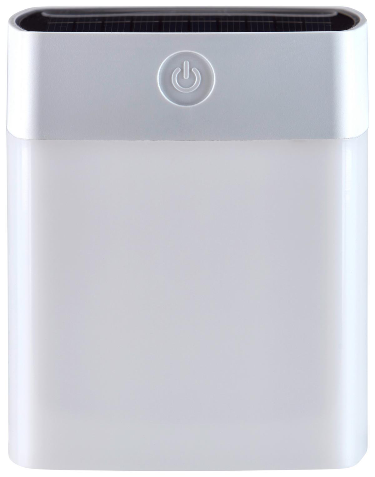 Solarleuchte Eckig Aenne 3xled Warmweiß H: 11cm - Weiß, KONVENTIONELL, Kunststoff (9/9/11cm) - Homezone