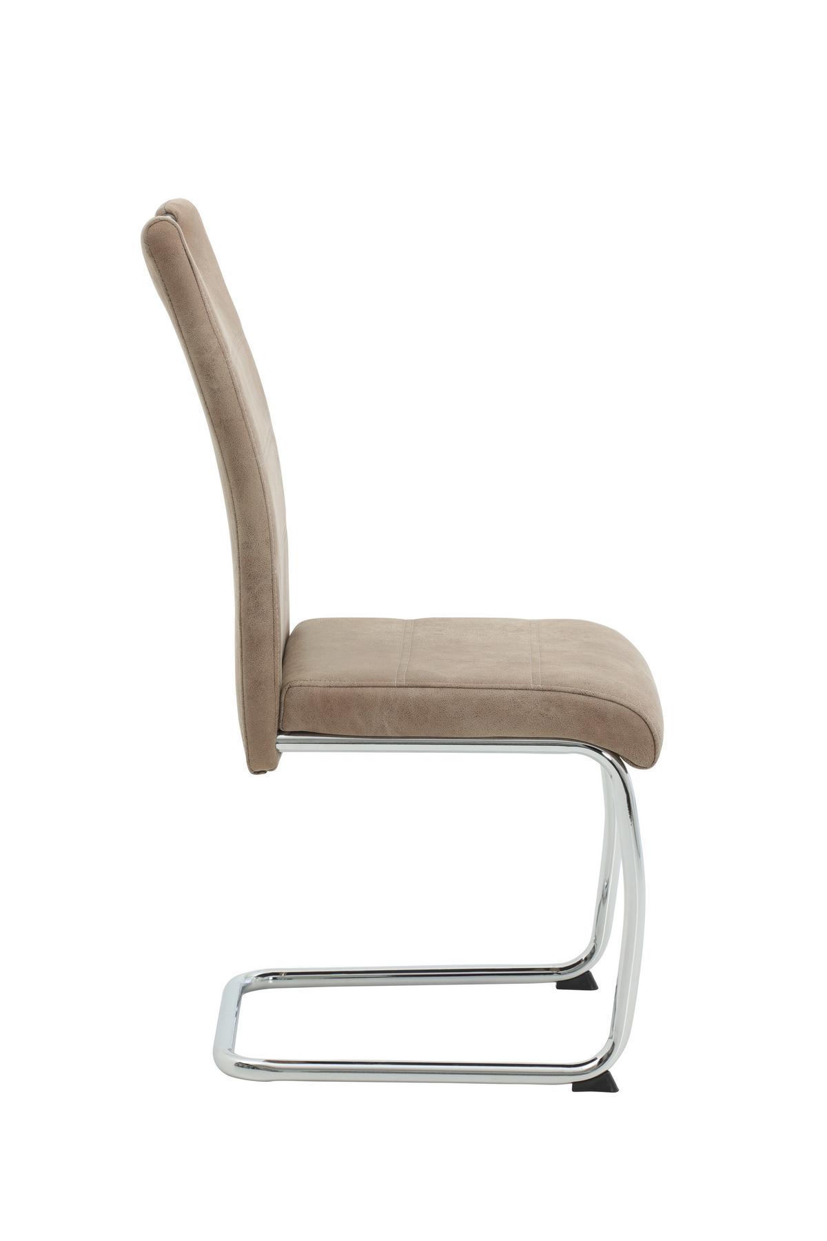 Schwingstuhl-set Flora Beige B: 43 Cm - Chromfarben/Beige, MODERN, Textil/Metall (43/98/59cm) - MID.YOU
