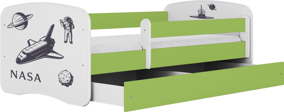 Kinder-/Juniorbett Babydreams Grün/Weiß B: 80cm - Birkefarben/Weiß, MODERN, Holz/Holzwerkstoff (80/160cm) - MID.YOU