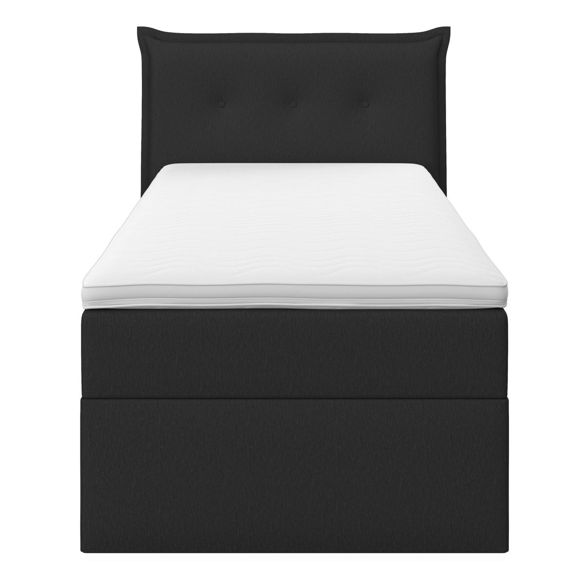 Boxspringová postel POLO 90x200, tmavě šedá - černá/tmavě šedá, Moderní, dřevo/textil (90/200cm) - Bessagi Home