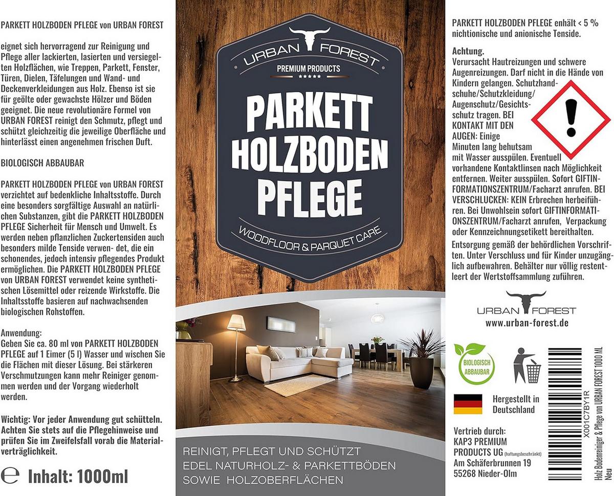 BODENPFLEGEMITTEL PARKETT UND HOLZBODEN PFLEGE - Basics, Kunststoff (500ml) - Urban Forest