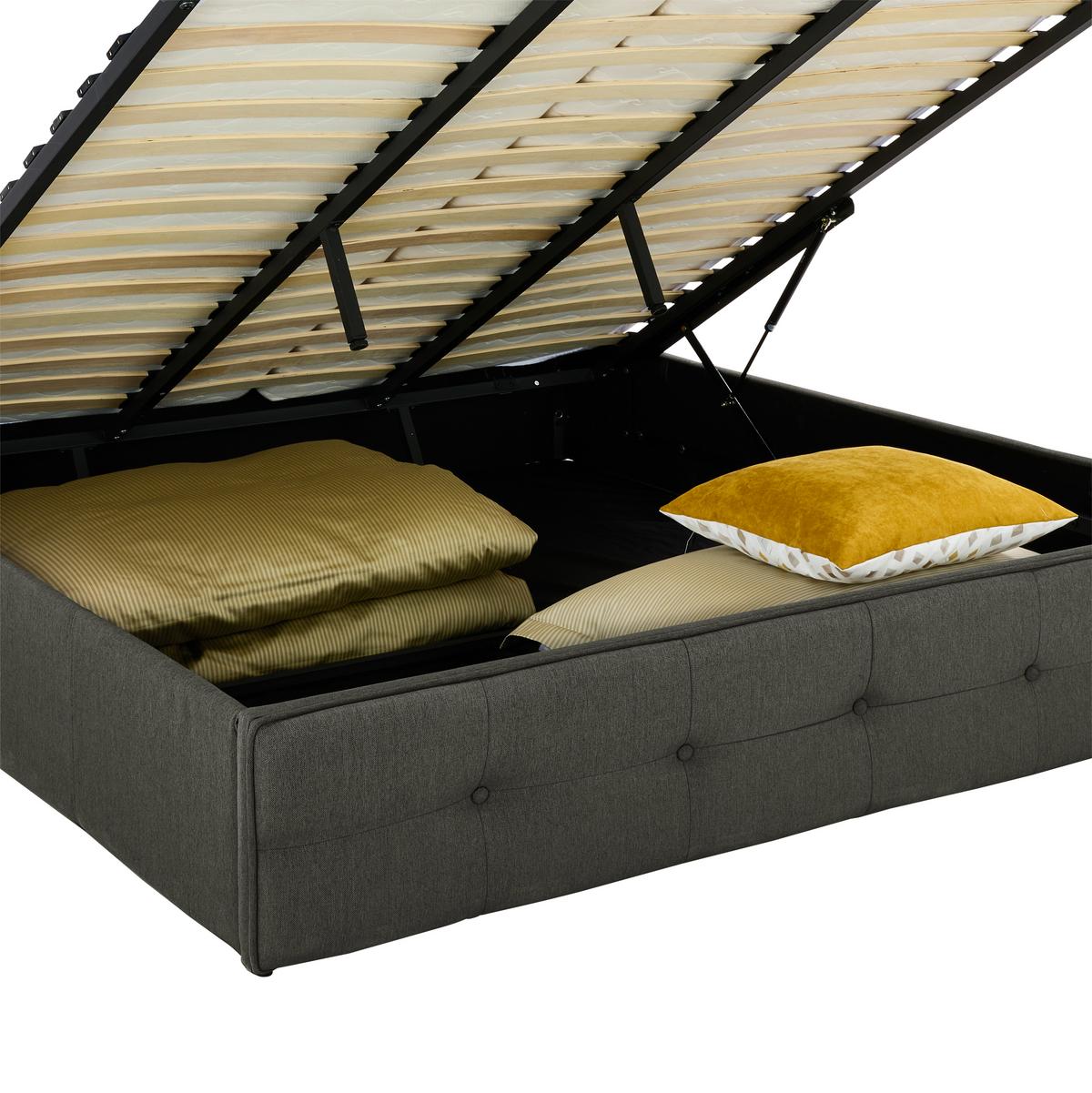 Polsterbett Padua Dunkelgrau 180x200 cm - Dunkelgrau, MODERN, Holz/Textil (180/200cm) - Carryhome