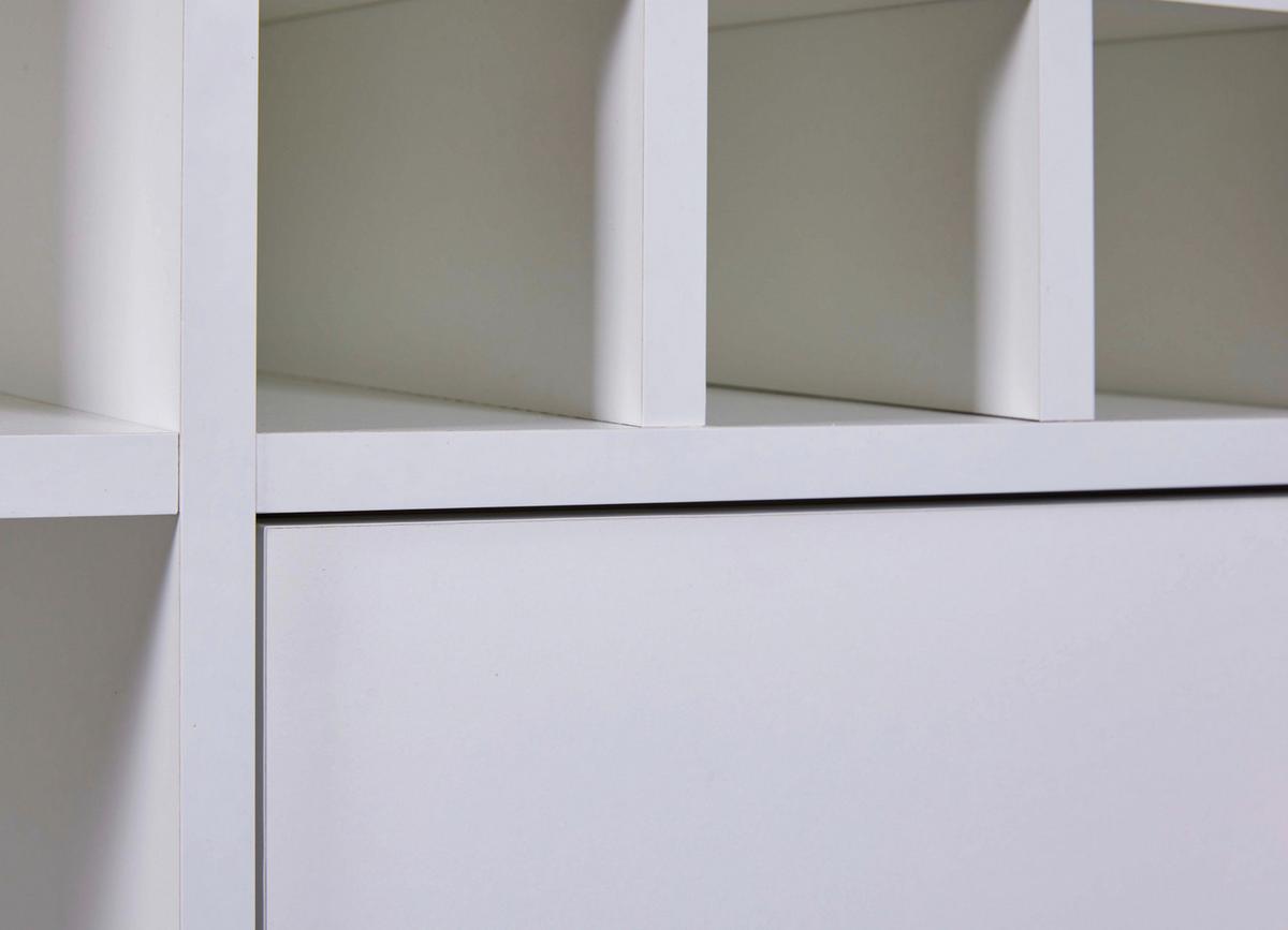 Weinschrank Julina Weiß, Eiche Dekor B: 77cm - Weiß/Eiche Artisan, Design, Holzwerkstoff (77/124/33cm) - Livetastic