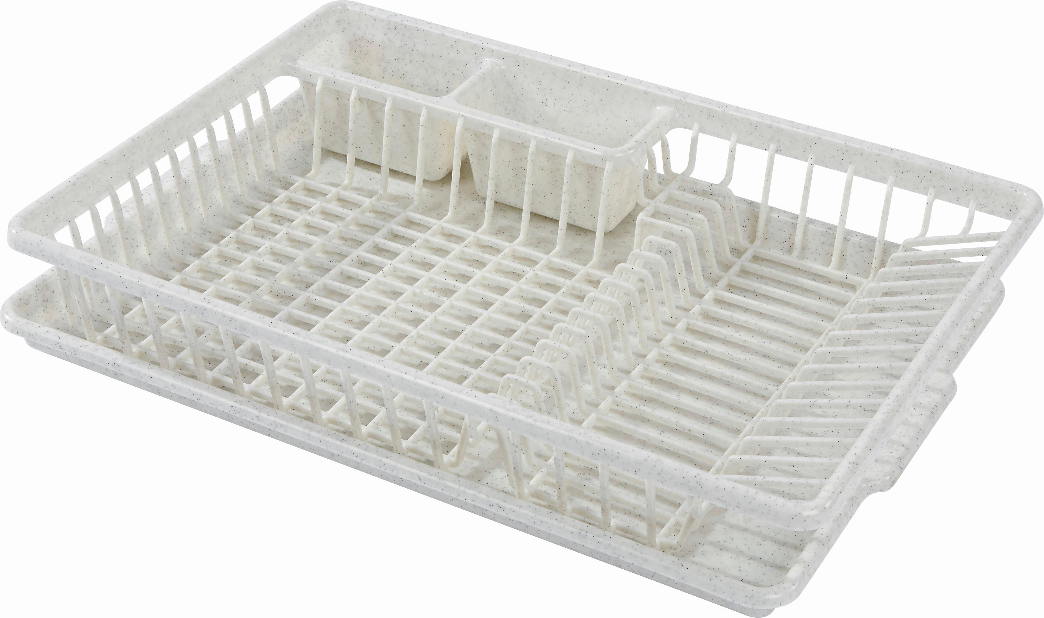 Geschirrabtropfkorb Sani mit Untertasse LxB: ca. 50x33 cm - Weiß, KONVENTIONELL, Kunststoff (33/9/50cm)
