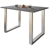 Schreibtisch Lona Anthrazit B: 110 cm - Anthrazit/Silberfarben, Design, Holzwerkstoff/Metall (110/80/76cm) - MID.YOU