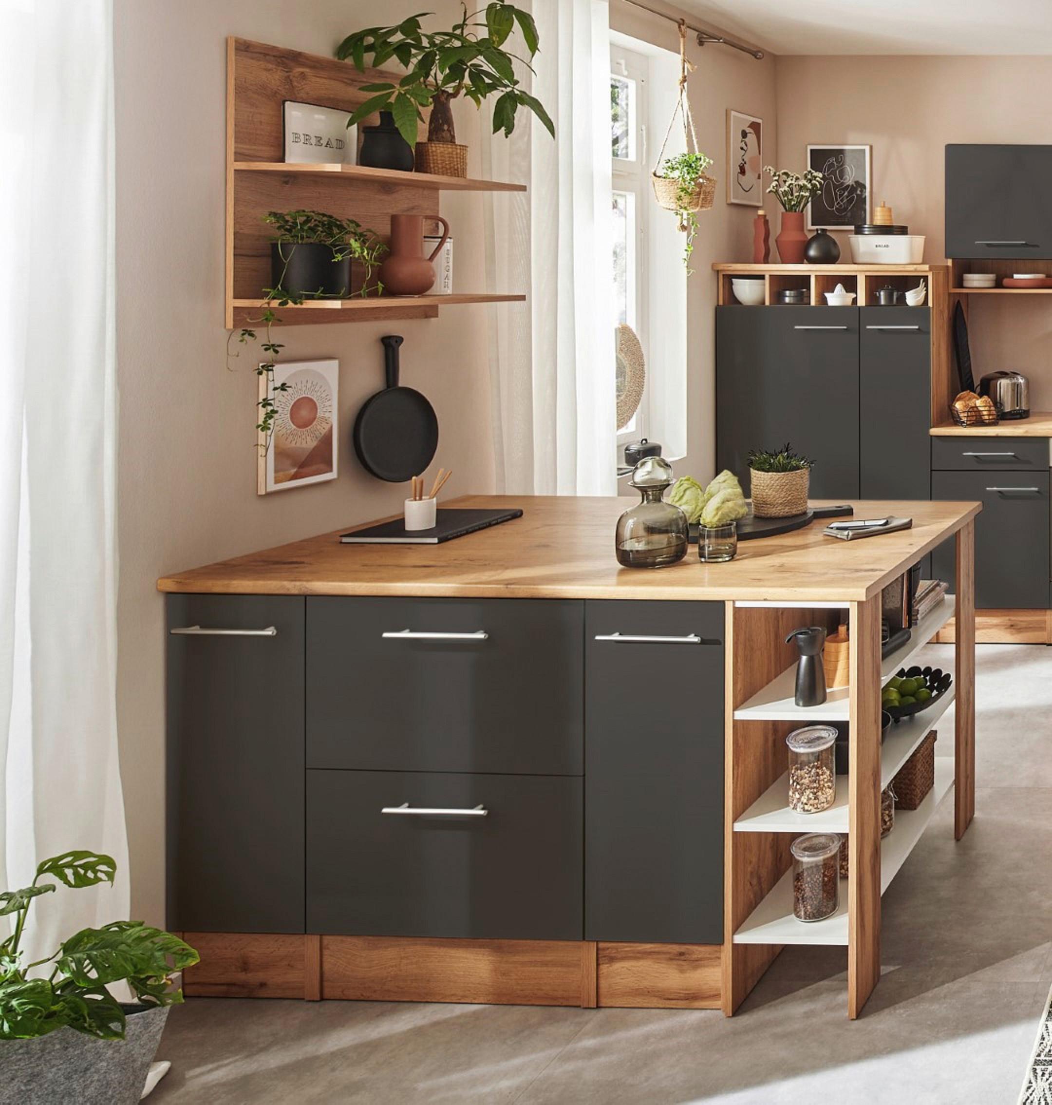 Kücheninsel Hilde Kücheninsel 150 Cm - Wildeiche/Grau, Design, Holzwerkstoff (150/90/90cm) - Respekta