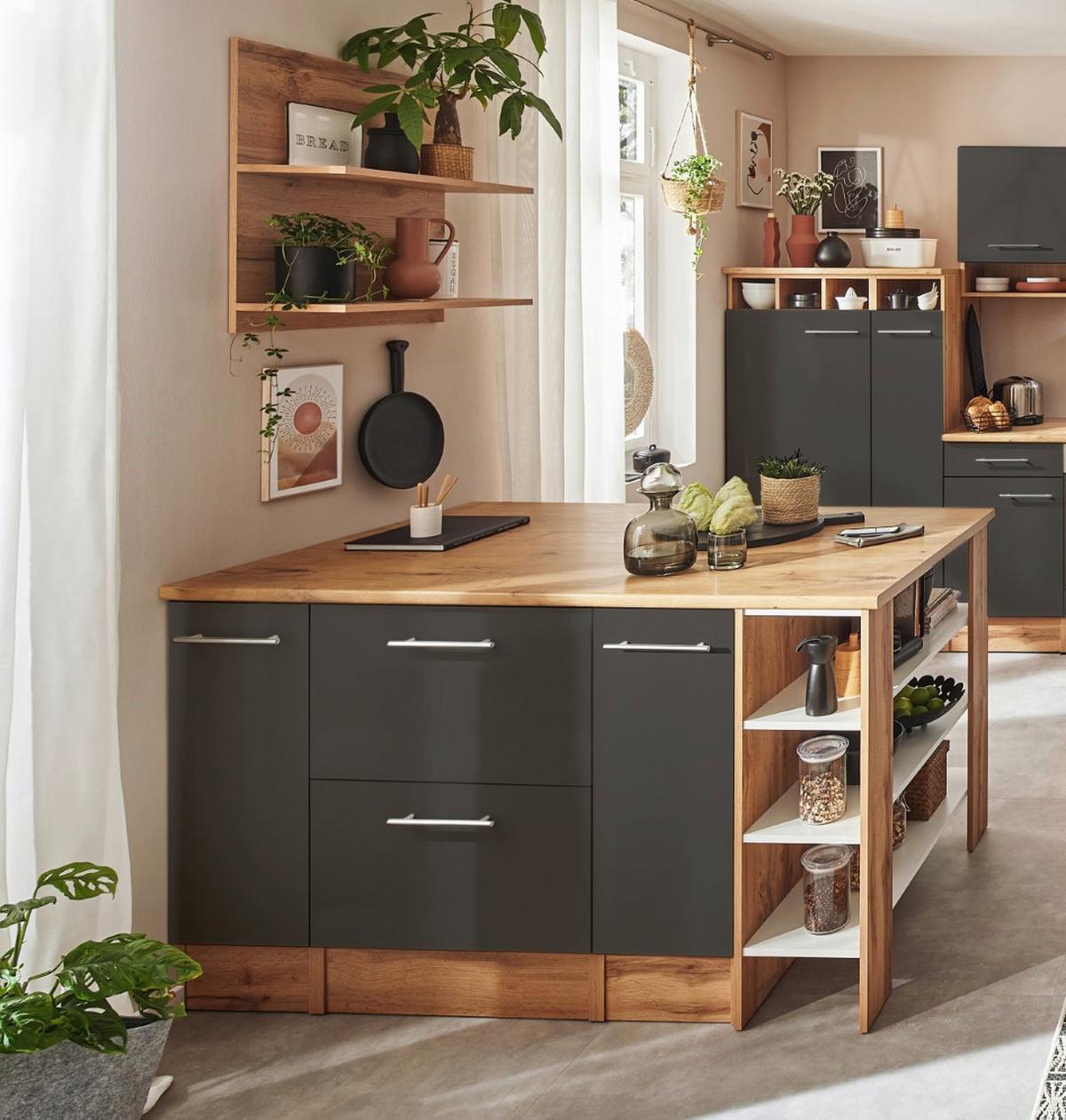 Kücheninsel Hilde Kücheninsel 150 Cm - Wildeiche/Grau, Design, Holzwerkstoff (150/90/90cm) - Respekta