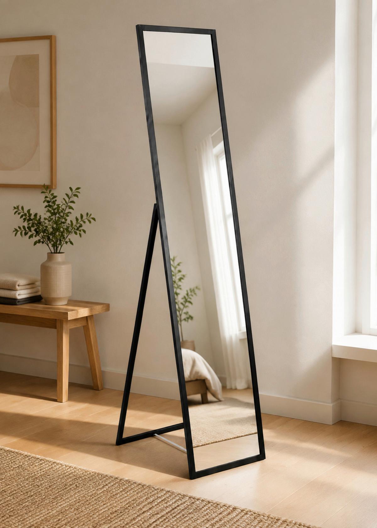 Spiegel Jan Schwarz B: 36cm - Schwarz, Trend, Glas/Holzwerkstoff (36/156cm)