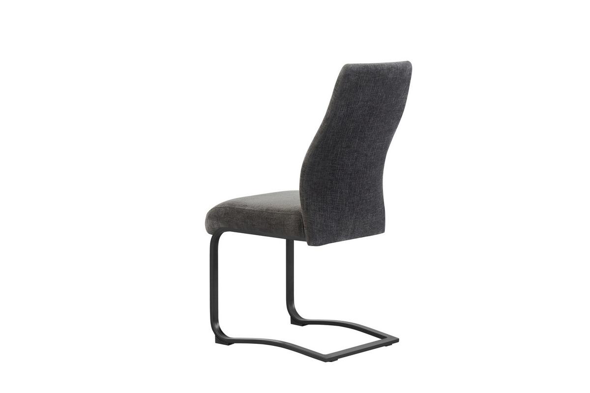 Schwingstuhl-Set Tina Anthrazit B: 43 cm - Anthrazit/Schwarz, MODERN, Textil/Metall (43/98/59cm) - MID.YOU