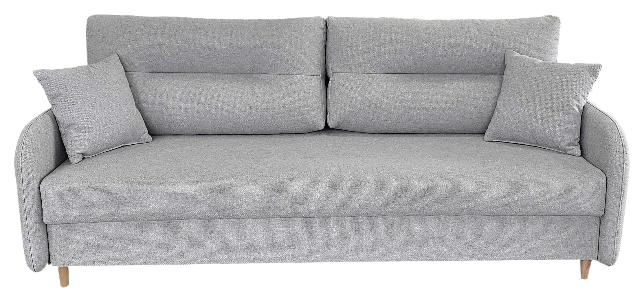 2-sitzer-sofa Mit Schlaffunktion Vero B: 206 Cm - Hellgrau/Schwarz, Design, Textil (206/88/93cm) - MID.YOU