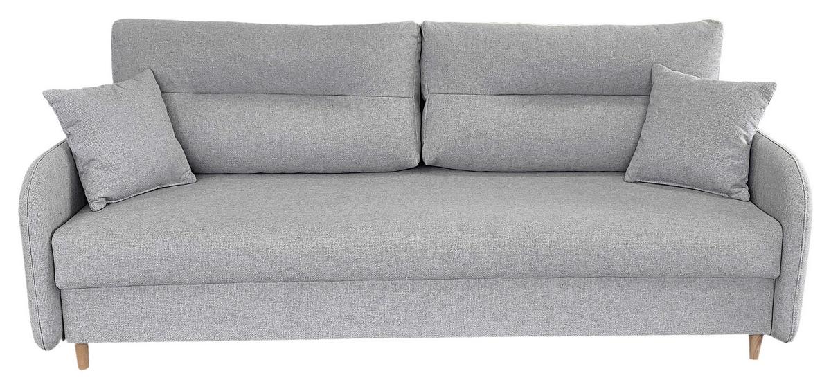 2-sitzer-sofa Mit Schlaffunktion Vero B: 206 Cm - Hellgrau/Schwarz, Design, Textil (206/88/93cm) - MID.YOU