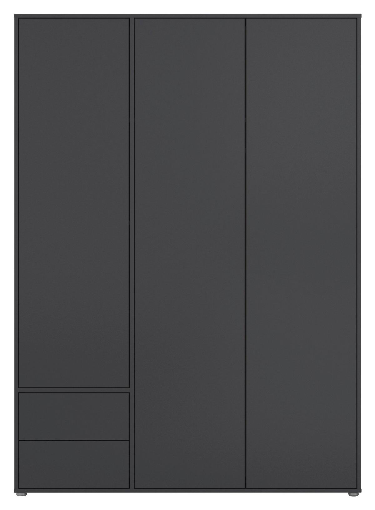 Drehtürenschrank Nabila Grau B: 140 cm - Grau, MODERN, Holzwerkstoff (140/194/53cm) - Rauch Möbel