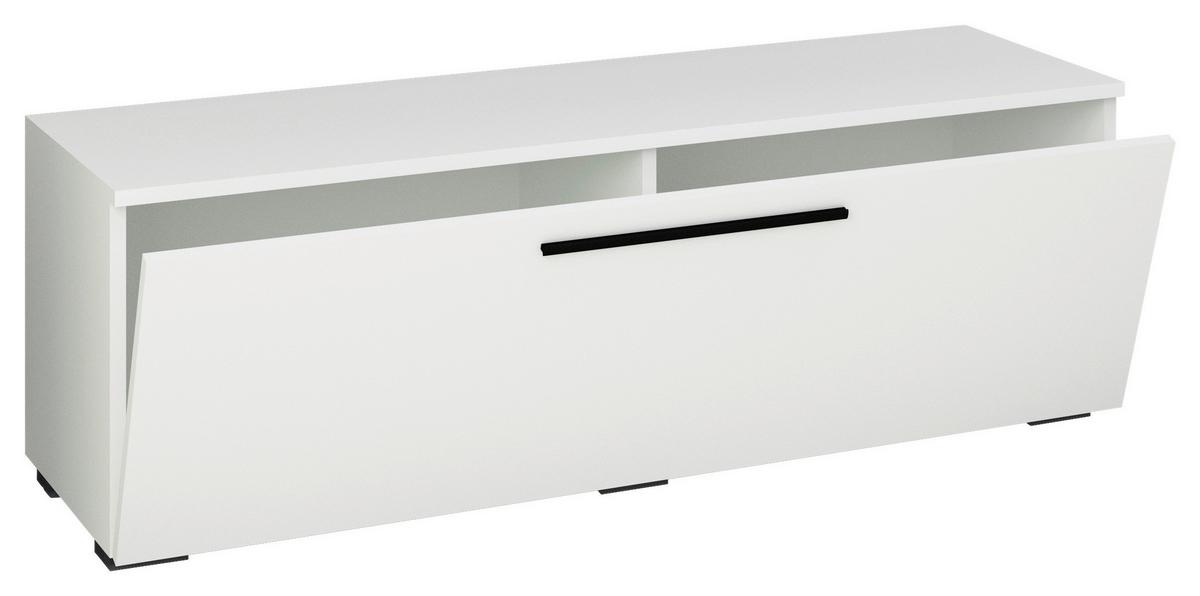 Nízka komoda Arila š: 115cm, bílá - bílá/černá, Moderní, kompozitní dřevo/plast (115/39/40cm) - MID.YOU
