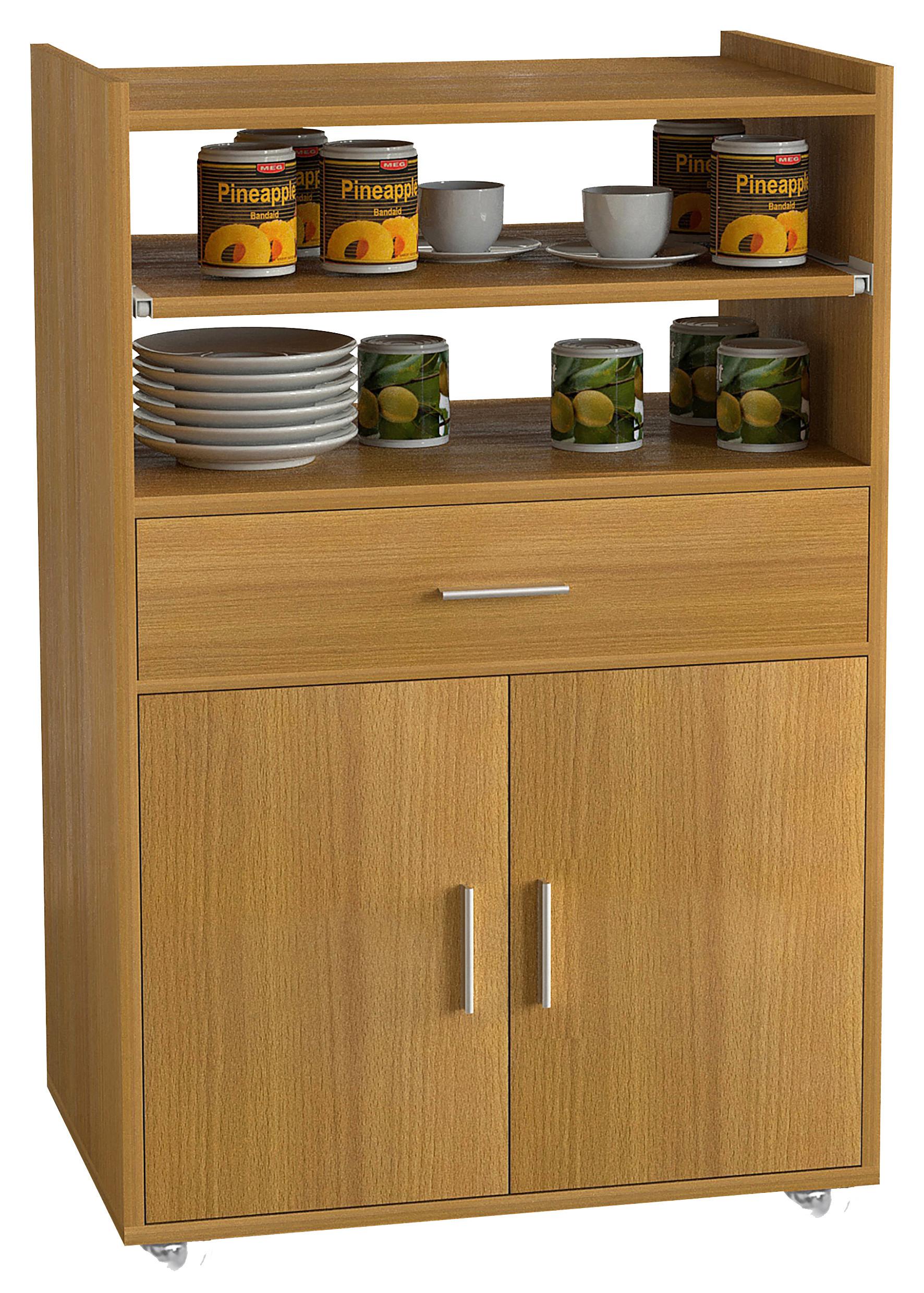 Servierwagen Kiola Buche Dekor B: 59 cm - Buchefarben, Basics, Holzwerkstoff/Kunststoff (59/92/40cm) - MID.YOU