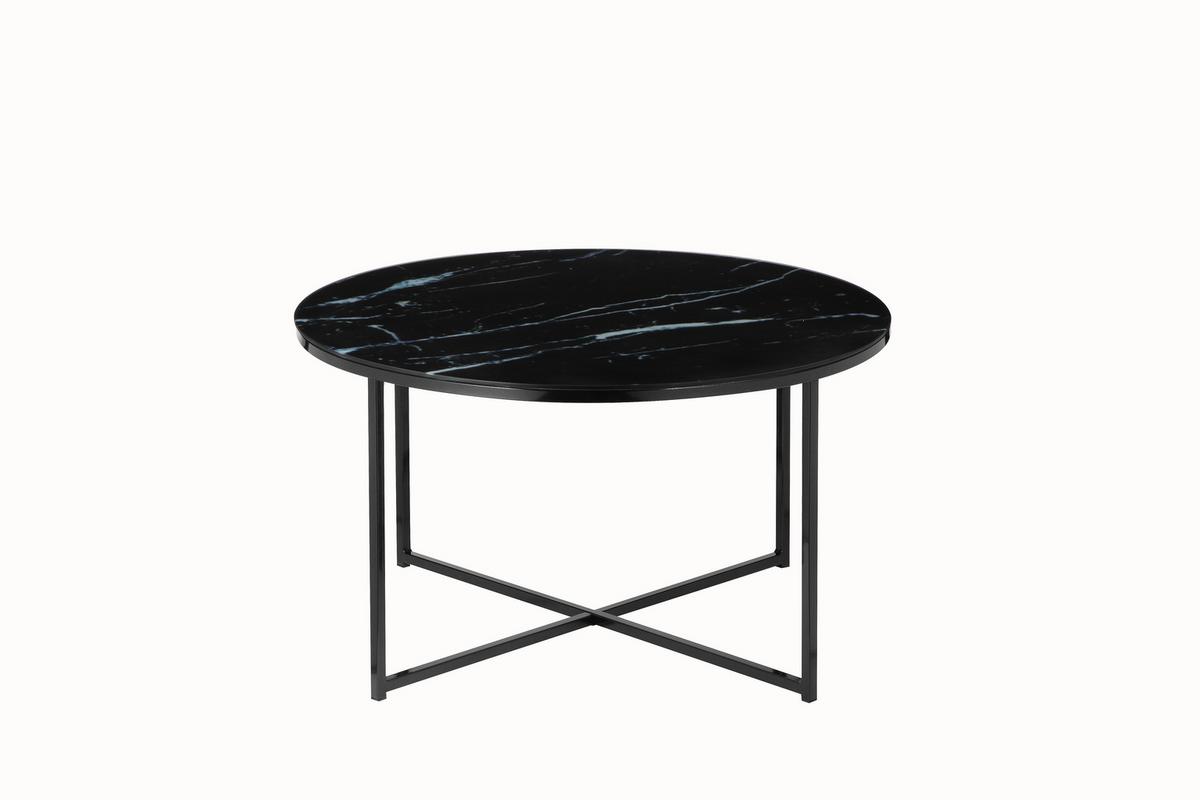 Couchtisch Schwarz D: 80 Cm - Schwarz, Design, Glas/Metall (80/80/45cm) - Livetastic