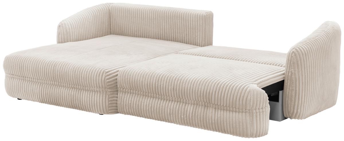 Ecksofa Lush Creme S: 161x284 cm - Creme/Schwarz, Design, Textil (161/284cm) - Livetastic