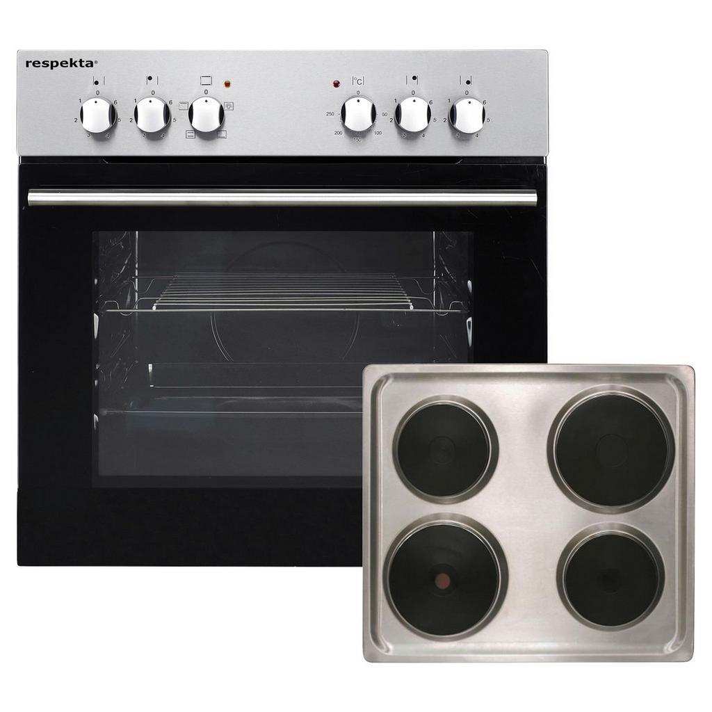 Einbauherd-set B:59,5cm Elektro-Edelstahl Kochfeld