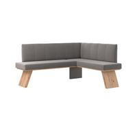 Eckbank Emma Ii Webstoff Dunkelgrau, B: 185 Cm - Eichefarben/Dunkelgrau, KONVENTIONELL, Holzwerkstoff/Textil (185/150cm)