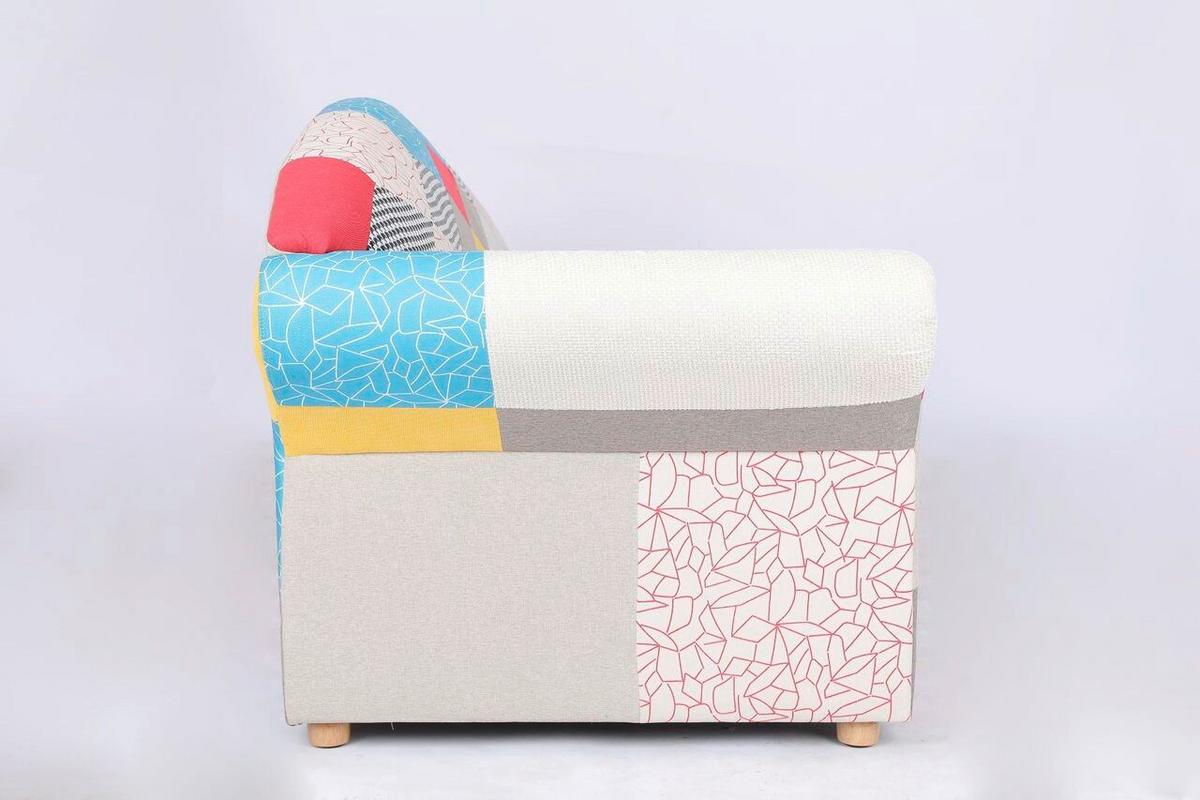 3-Sitzer Loretta, Armlehne links, ca.193x83x85 cm - Hellbraun/Perlmutt, Basics, Holz/Textil (193/83/85cm)