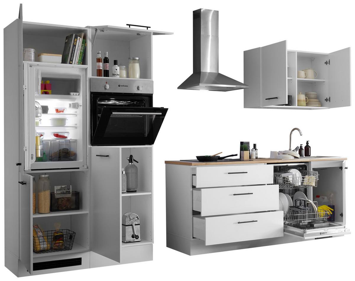 Küchenblock Tirol Weiß B: 310 cm - Eichefarben/Weiß, Basics, Holzwerkstoff (310cm) - MID.YOU