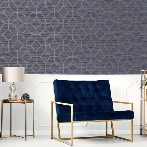 Vliestapete Blau B: 52 cm - Blau, Basics, Papier/Kunststoff (52/1000cm)