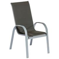 Gartensessel Stapelbar 2er Set Amalfi Di Lusso Metall/Textil - Anthrazit/Silberfarben, KONVENTIONELL, Textil/Metall (56,5/104/77cm) - Gardenson
