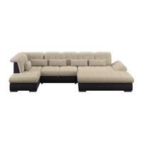 Wohnlandschaft Madera Cremefarben U: 212x358x190 cm - Anthrazit/Creme, KONVENTIONELL, Kunststoff/Textil (212/358/190cm)