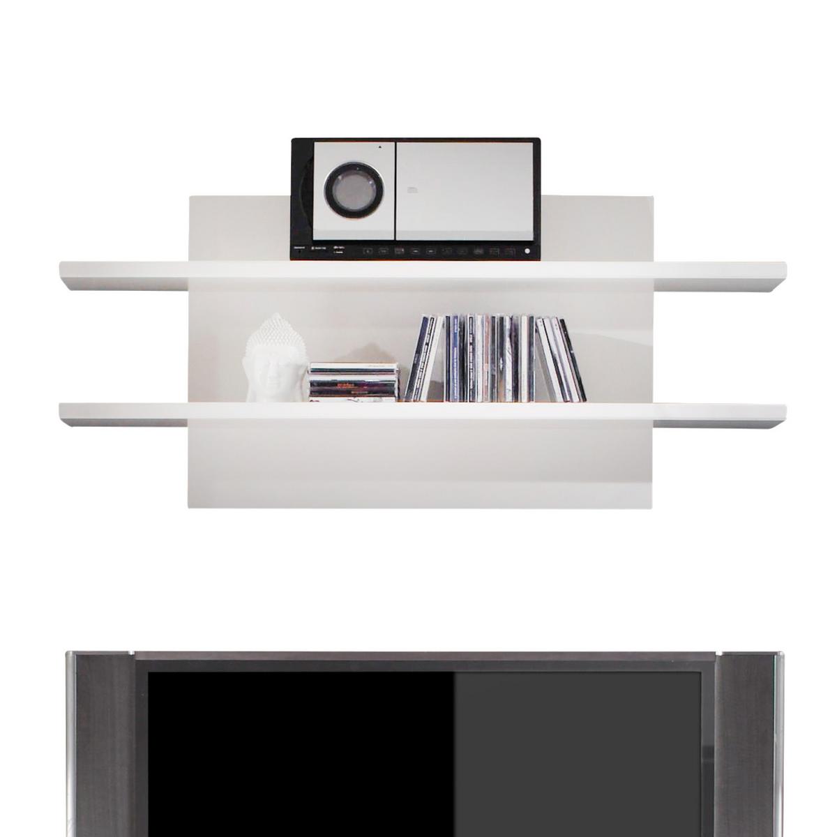 Wohnwand Modern 5 -Teilig. mit Led Snow, Weiß - Schwarz/Weiß, Design, Glas/Holzwerkstoff (200/185/45cm) - MID.YOU