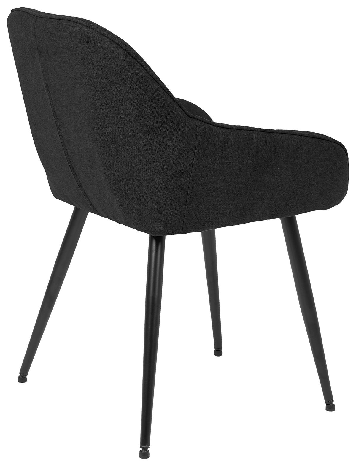 Armlehnstuhl Ancona Webstoff Anthazit B: 55 Cm - Anthrazit/Schwarz, ROMANTIK / LANDHAUS, Textil/Metall (55/80/61cm) - Livetastic