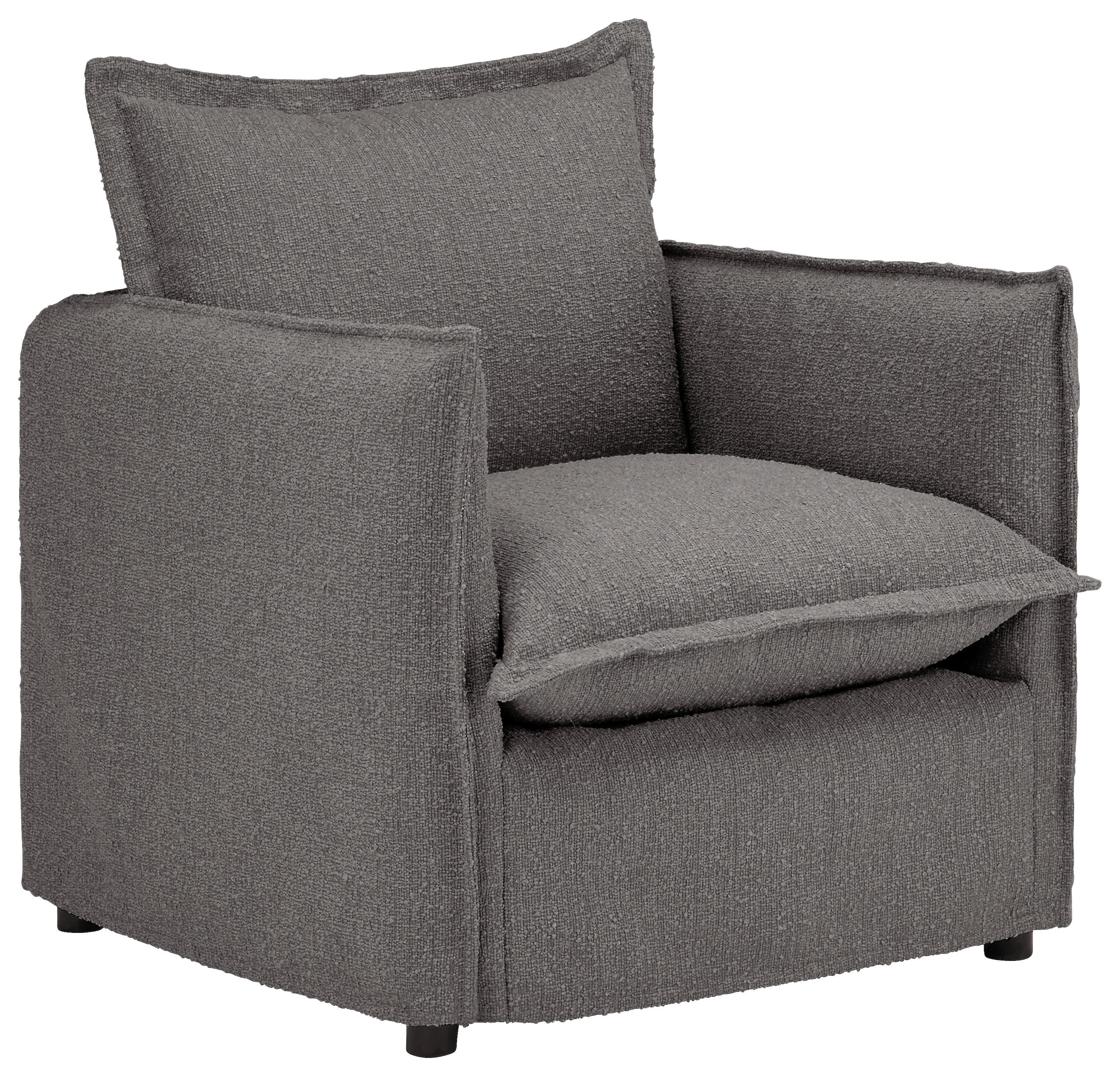 Sessel Toscana - Schwarz/Grau, Trend, Textil (120/82/98cm) - Livetastic