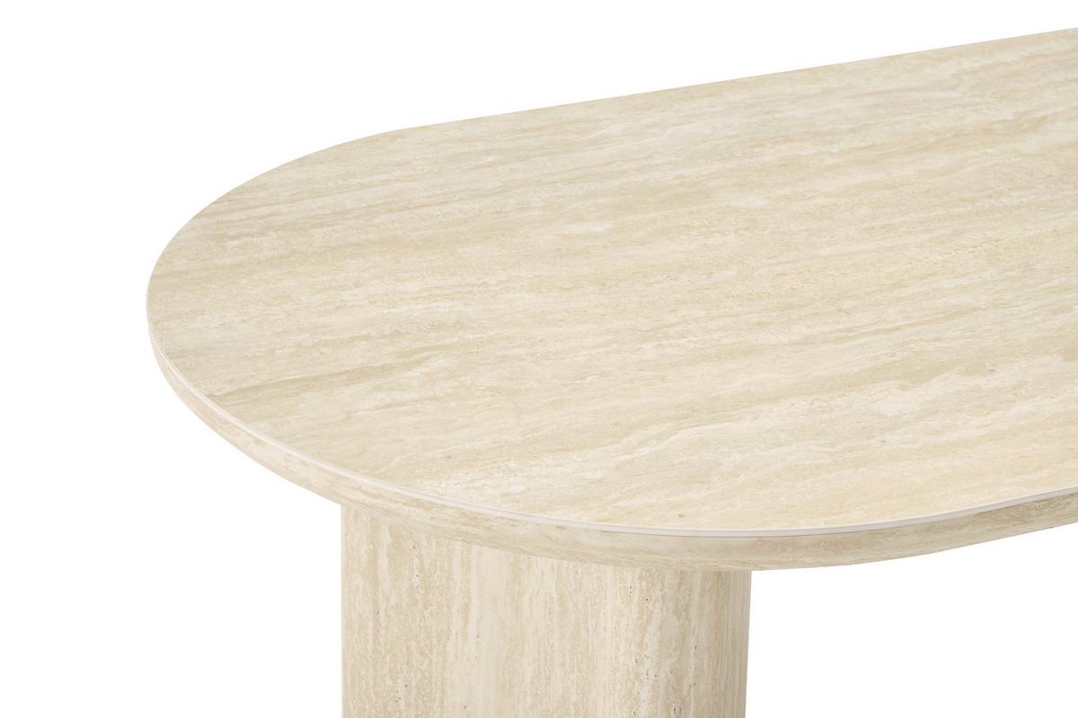 Esstisch Molde Eichefarben/Beige L: 180 cm - Eichefarben/Beige, MODERN, Holzwerkstoff/Stein (180/90/76cm) - P & B