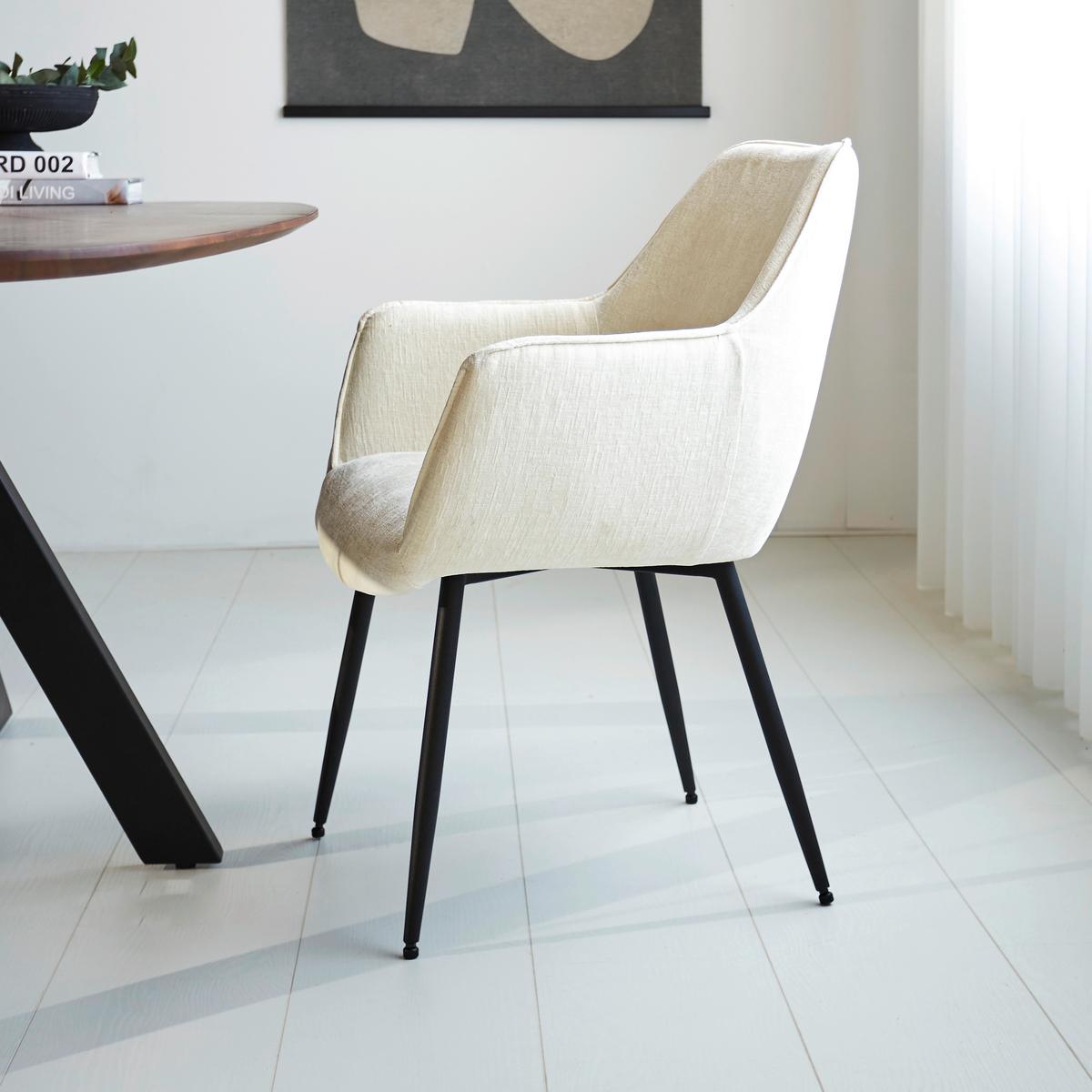 Armlehnstuhl-set Rennes Weiß B: 61 Cm - Cognac/Schwarz, MODERN, Textil/Metall (61/84/59,5cm) - MID.YOU