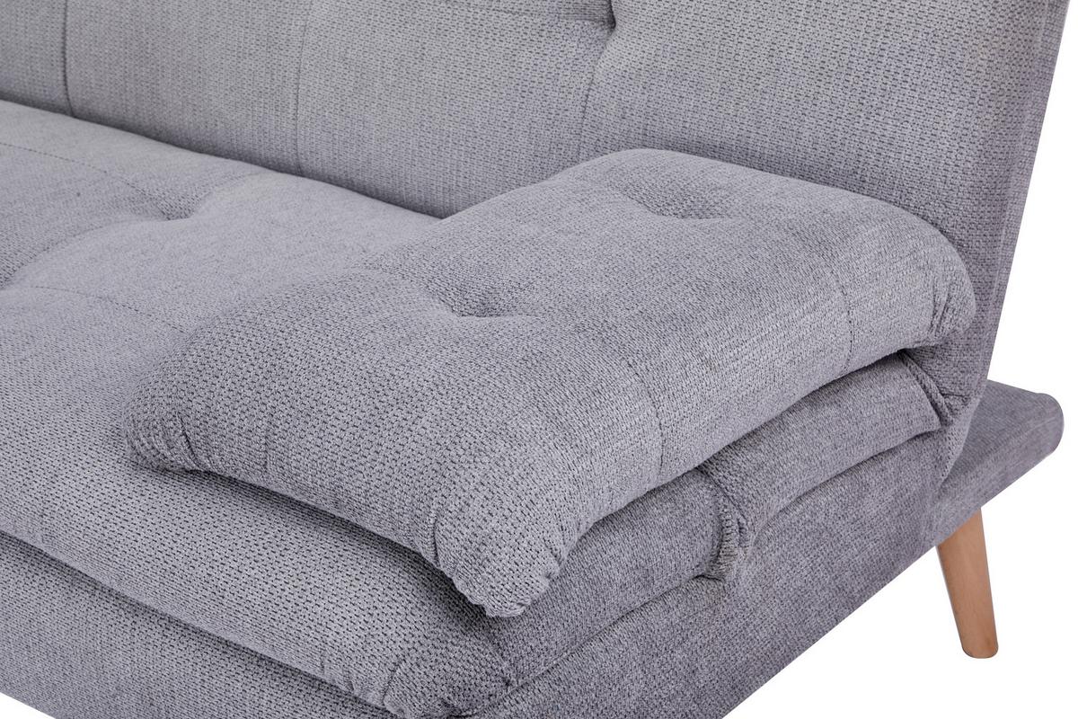 Schlafsofa Armano Grau B: 190 Cm - Naturfarben/Grau, Basics, Holz/Textil (190/83/87cm) - P & B
